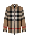BURBERRY BURBERRY OVERSIZED SHIRT IN WOOL AND COTTON WITH EXAGGERATED CHECK PATTERN