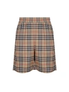 BURBERRY BURBERRY TECHNICAL TWILL SHORTS WITH VINTAGE CHECK TARTAN MOTIF