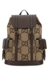GUCCI GUCCI MULTIcolour JUMBO GG FABRIC AND LEATHER BACKPACK