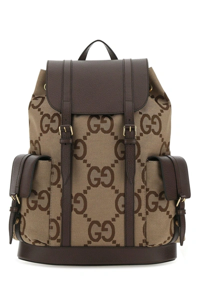 Gucci Backpack With Jumbo Gg In Beige