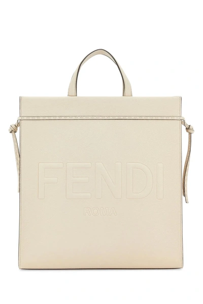 Fendi Ivory Medium Go To Shopper Shopping Bag In Beige