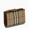 BURBERRY BURBERRY BEIGE SMALL WALLET WITH VINTAGE CHECK PATTERN IN COATED CANVAS