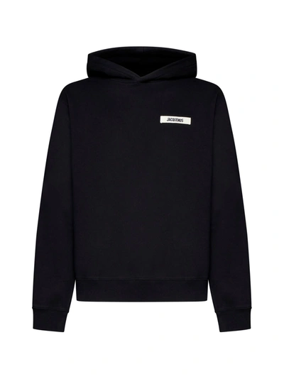 Jacquemus Le Hoodie Gros Grain In Black