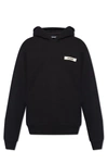 Jacquemus Le Hoodie Gros-grain Black Hoodie With Logo Patch In Cotton Man In Black