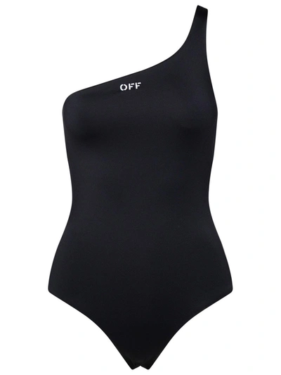 Off-white Off Stamp Lycra One-piece Swimsuit In Black/white