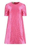Gucci Gg-embroidered Monogram Shift Dress In Fucsia