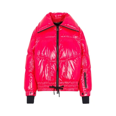Moncler Zip-up Padded Jacket In Fucsia