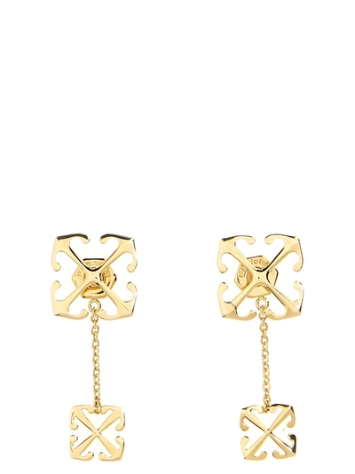 Off-white Arrow Earrings In Gold