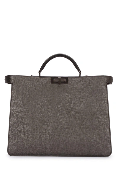 Fendi Peekabooo Medium Top Handle Bag In Grey