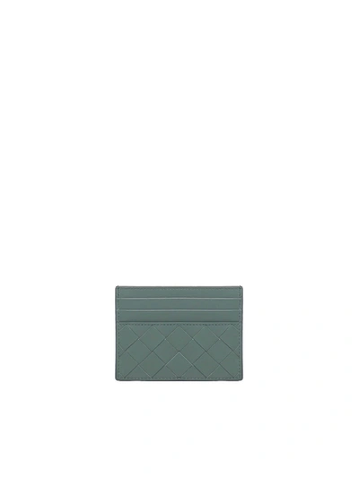 Bottega Veneta Braided Credit Card Holder In Grey