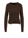 Jacquemus La Maille Pau Asymmetric Cardigan In Marrone