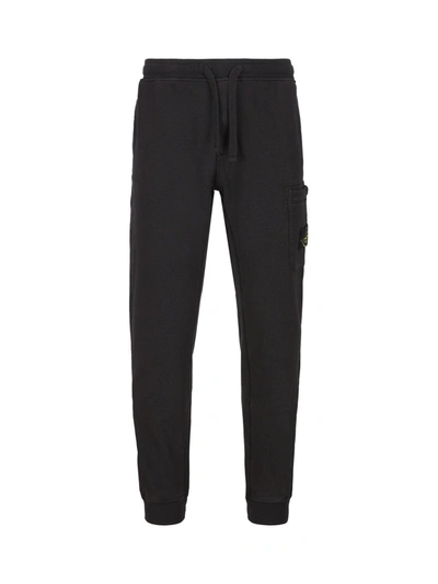 Stone Island Compass Patch Track Pants In Nero