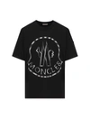 Moncler Logo Printed Crewneck T-shirt In Nero