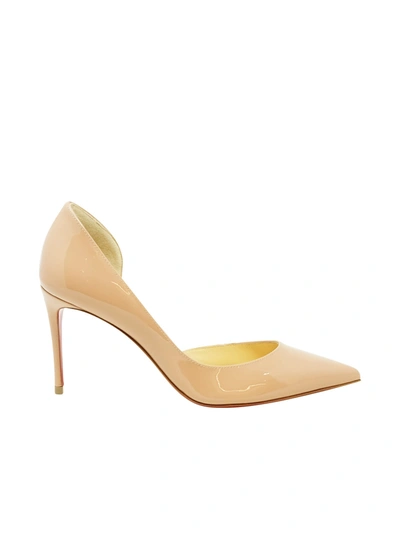 Christian Louboutin Nude Patent Leather Iriza 85 Pumps In Patent Nude