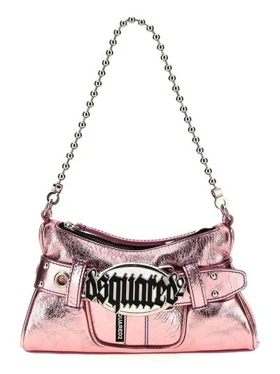 Dsquared2 Gothic  Leather Shoulder Bag In Nude & Neutrals
