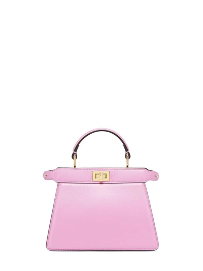 Fendi Logo Detailed Top Handle Bag In Rosa