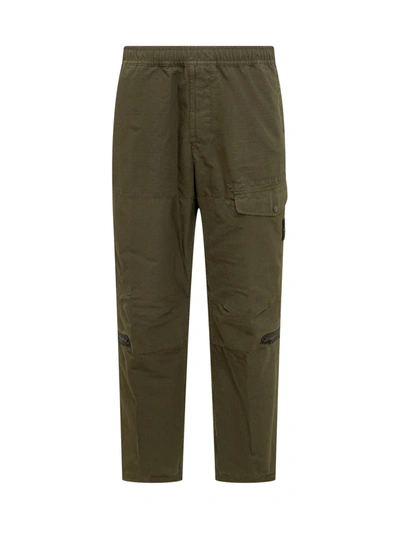 Stone Island Loose Trousers In Verde