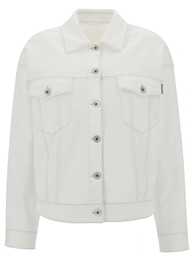 Brunello Cucinelli Denim Jacket In White