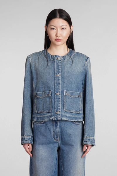 GIVENCHY GIVENCHY DENIM JACKETS IN BLUE COTTON