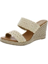 Andre Assous Nolita Raffia Womens Espadrille Slip On Wedge Sandals In Multi