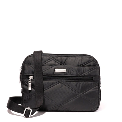 Baggallini Quilted Double Zip Anytime Crossbody In Black