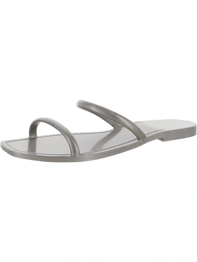 Aqua Womens Metallic Slip On Jelly Sandals In Grey