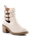 SEYCHELLES GIVE IT A WHIRL WOMENS LEATHER BLOCK HEEL BOOTIES