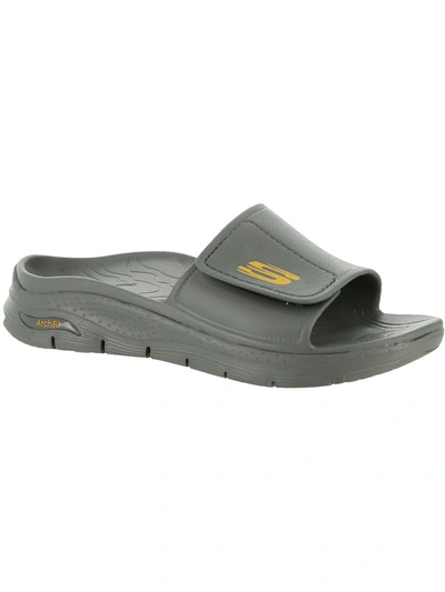 Skechers Arch Fit Feelin Fresh Mens Pool Washable Slide Sandals In Grey