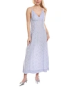 Ganni Floral Jacquard Midi Slip Dress In Blue