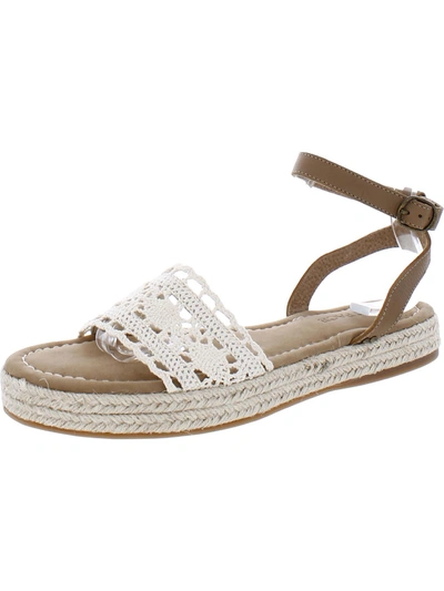 Fatface Tilly Womens Crochet Buckle Ankle Strap In White