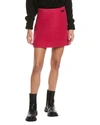 Ganni Twill Wool-blend Suiting Skirt In Pink