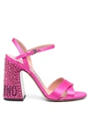 Moschino Crystal-embellished Block Heel Sandals In Fantasy Color