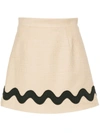 Patou Iconic Tweed Mini Skirt In Beige