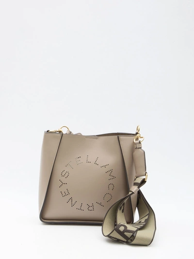 Stella Mccartney Shoulder Bag With Logo In Beige