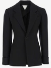 Bottega Veneta Structured Raffia Jacket For Women In Black In Black