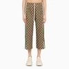 GUCCI GUCCI OLIVE GREEN TROUSERS WITH SIDE BANDS
