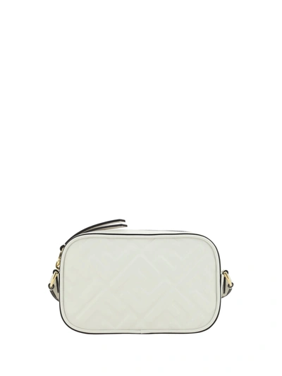 Fendi Camera Case Shoulder Bag In Bianco+oro Soft