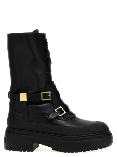 Fendi Delfina Black Biker Boot