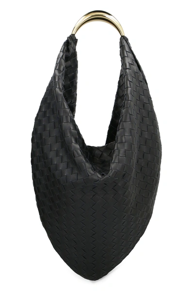 Bottega Veneta Foulard Intrecciato-leather Shoulder Bag In Black