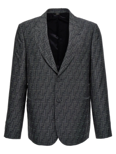 Fendi Shadow Blazer In Blue