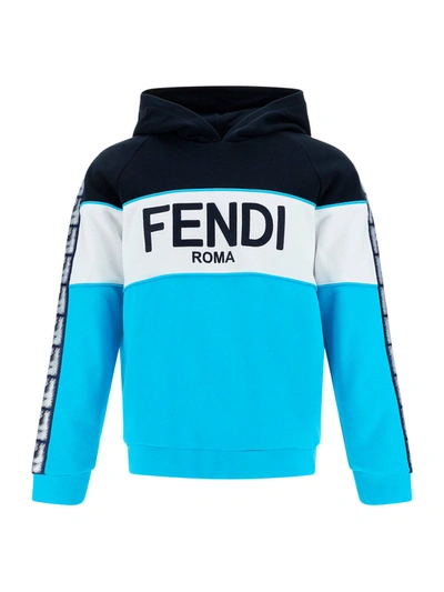 Fendi Logo Sweatshirt In Blue