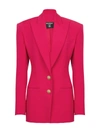 Balmain Classic Wool Blazer With Button Detail In Dk Fuchsia