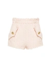 Balmain Hw 2 Pockets Tweed Mini Shorts In Dx Nude Rose