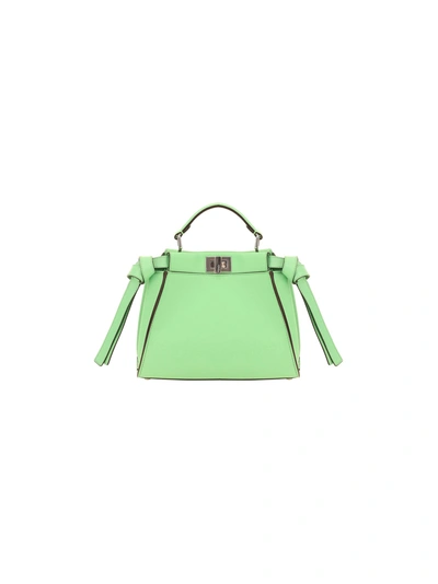 Fendi Peekaboo Mini Hand Bag In Edamame+palladio