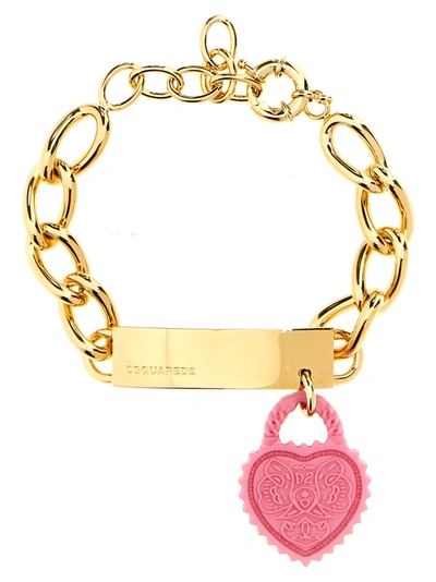 Dsquared2 Hanging Heart Bracelet In Gold