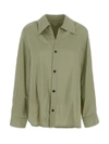 Bottega Veneta Oversized Green Shirt With Maxi Collar In Fluid Viscose Woman In Grey