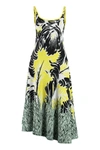 Bottega Veneta Embroidered Jacquard Dress With Open Back In Multicolor