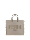 FENDI FENDI FF TOTE BAG IN FABRIC WITH FRINGES
