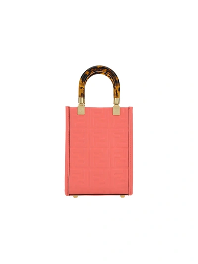 Fendi Sunshine Logo Embossed Mini Shoulder Bag In Pink Dalia+os