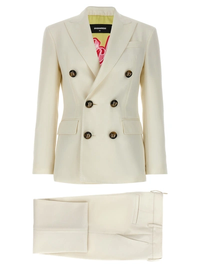 Dsquared2 Boston Blazer And Suits In Bianco